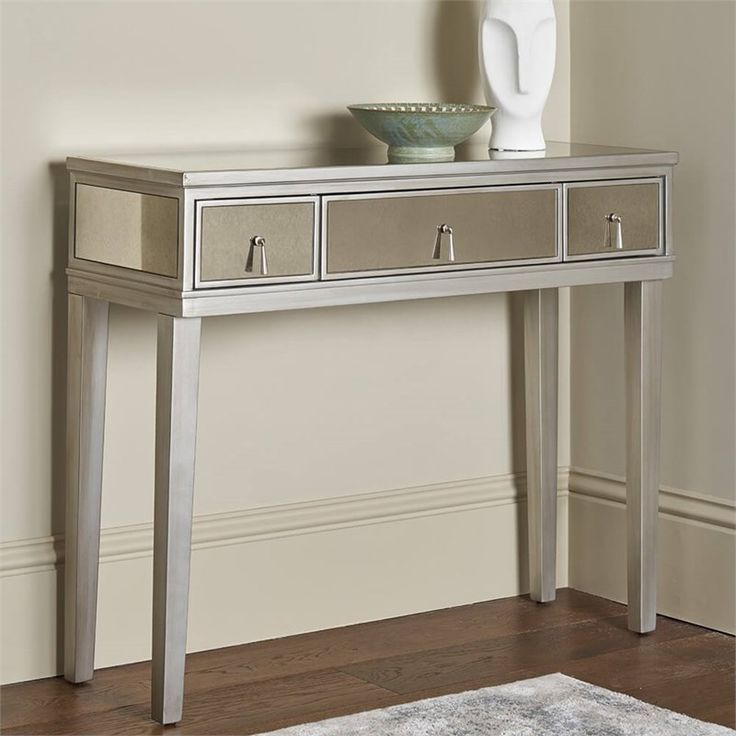Gatsby Mirrored Console Table | Feather & Black | Silver Throughout Silver Console Tables (View 10 of 20)