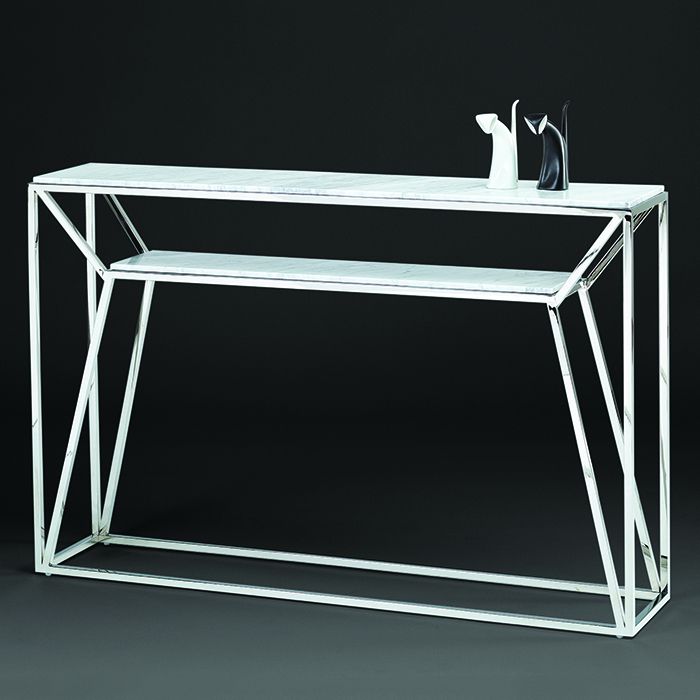 Geneva Cortina White Marble Console Table – Robson Furniture With Regard To White Stone Console Tables (View 4 of 20)