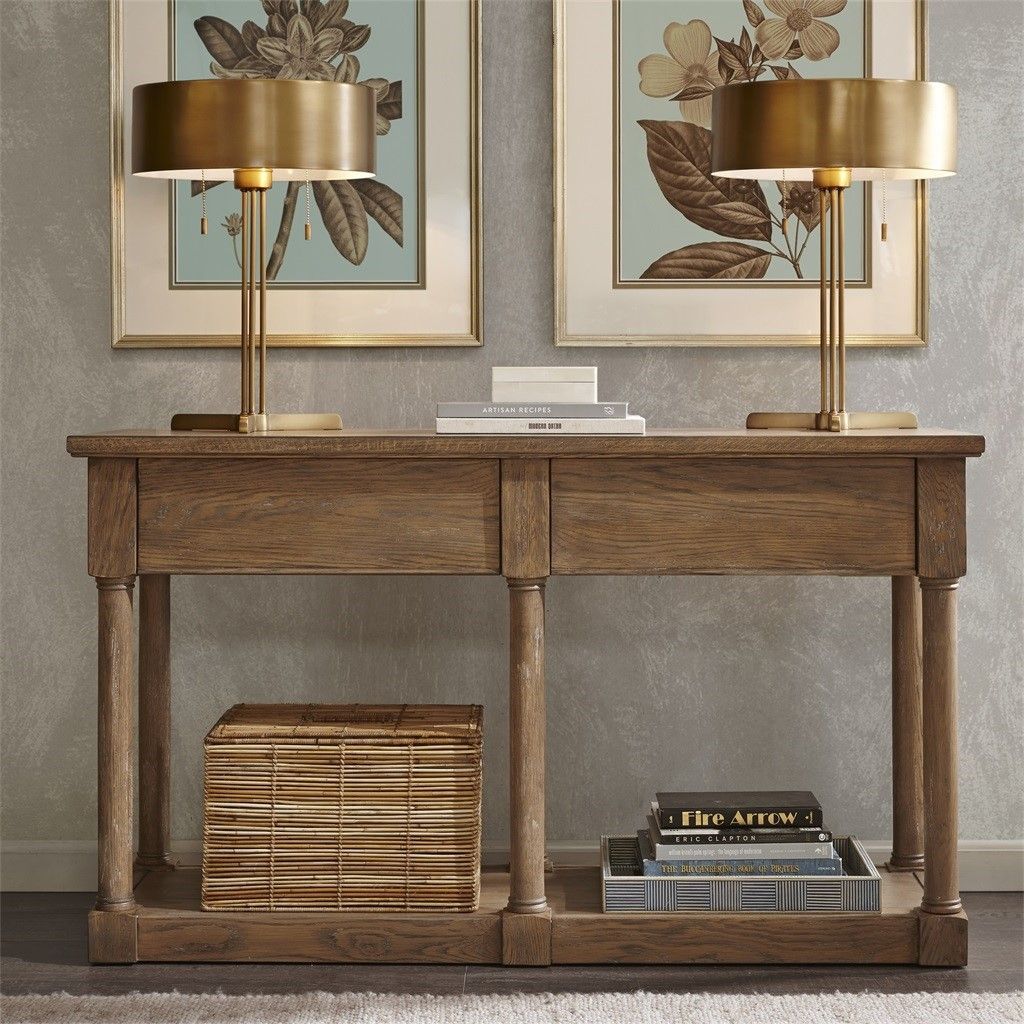 Georgetown Console Table Solid Wood, Oak Brown Tradition With Regard To Brown Console Tables (View 6 of 20)