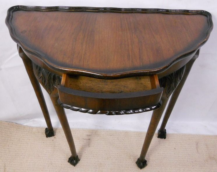 Georgian Style Half Round Walnut Console Table Regarding Round Console Tables (View 20 of 20)