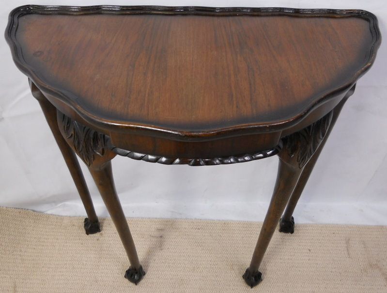 Georgian Style Half Round Walnut Console Table With Round Console Tables (Photo 14 of 20)