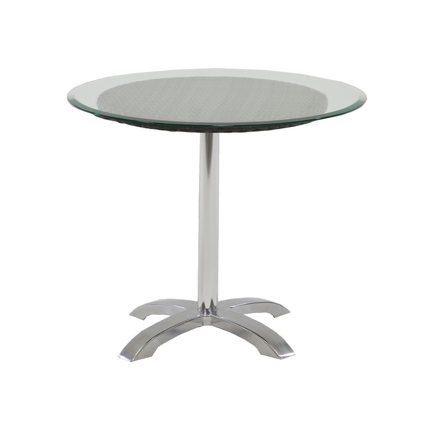 Gerald Black Round Dining Table W/10mm Glass Top | El Inside Black Round Glass Top Console Tables (View 5 of 20)
