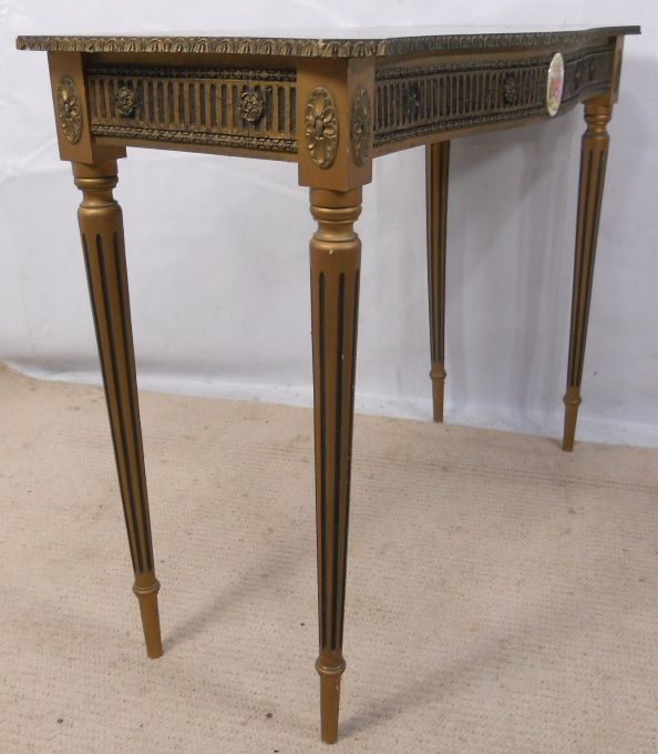 Gilt Framed Faux Marble Top Console Table With Regard To Faux Marble Console Tables (View 20 of 20)