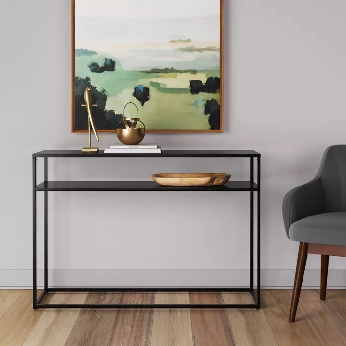 Glasgow Metal Console Table Black – Project 62™ | Metal In Antique Gold Aluminum Console Tables (View 5 of 20)