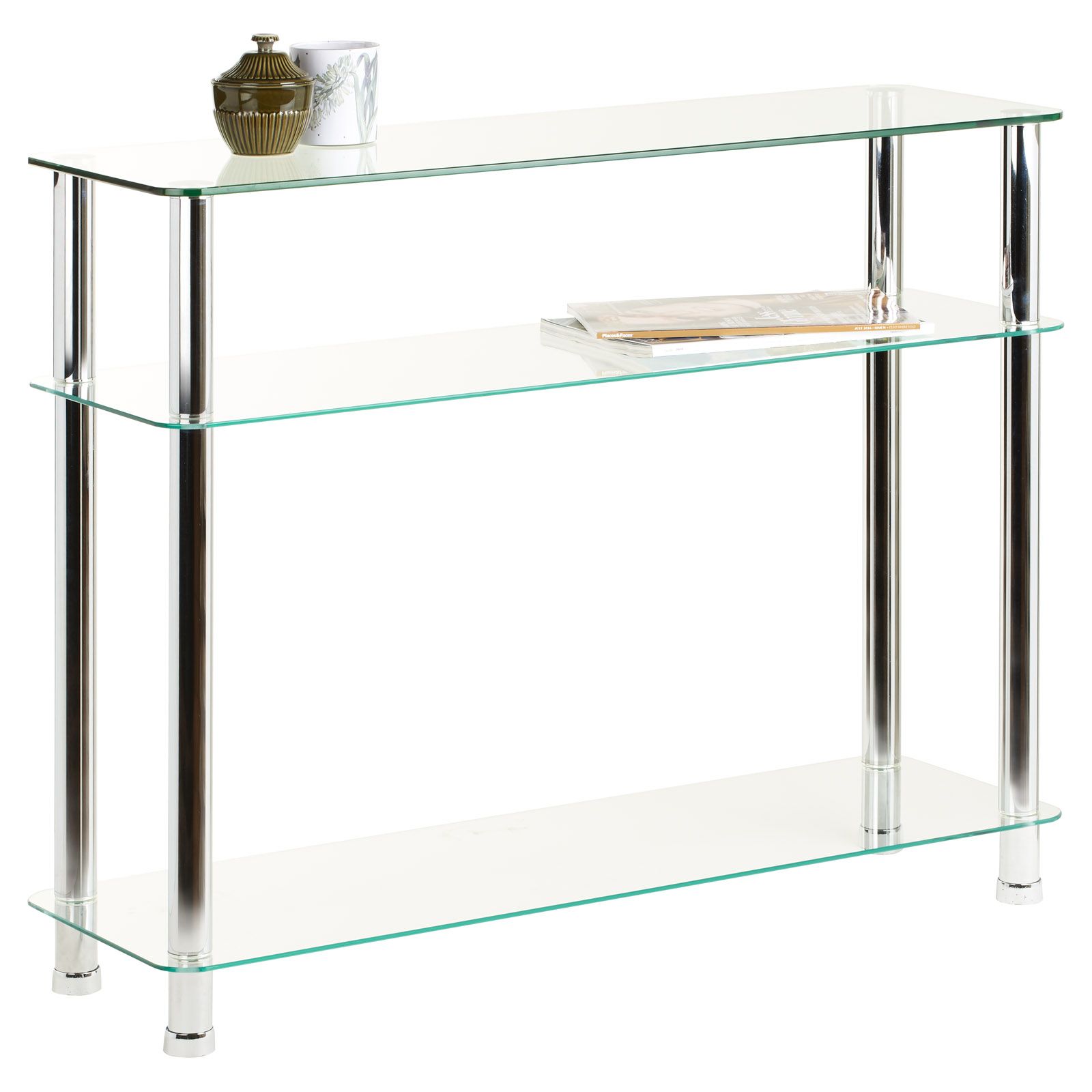 Glass 3 Tier Side/console Table Shelf Unit Bedroom/lounge With 3 Tier Console Tables (View 13 of 20)