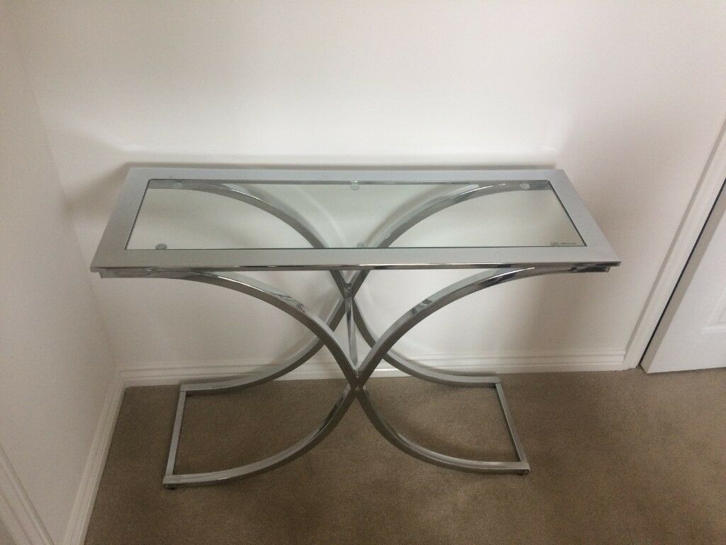 Glass Chrome Console Table | In Stepps, Glasgow | Gumtree Inside Chrome And Glass Rectangular Console Tables (View 7 of 20)
