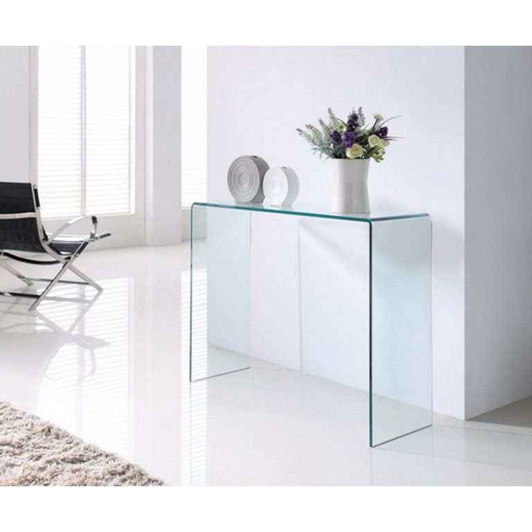 Glass Console Table Compact – Modern, Stylish, Retro For Glass And Pewter Oval Console Tables (Photo 17 of 20)