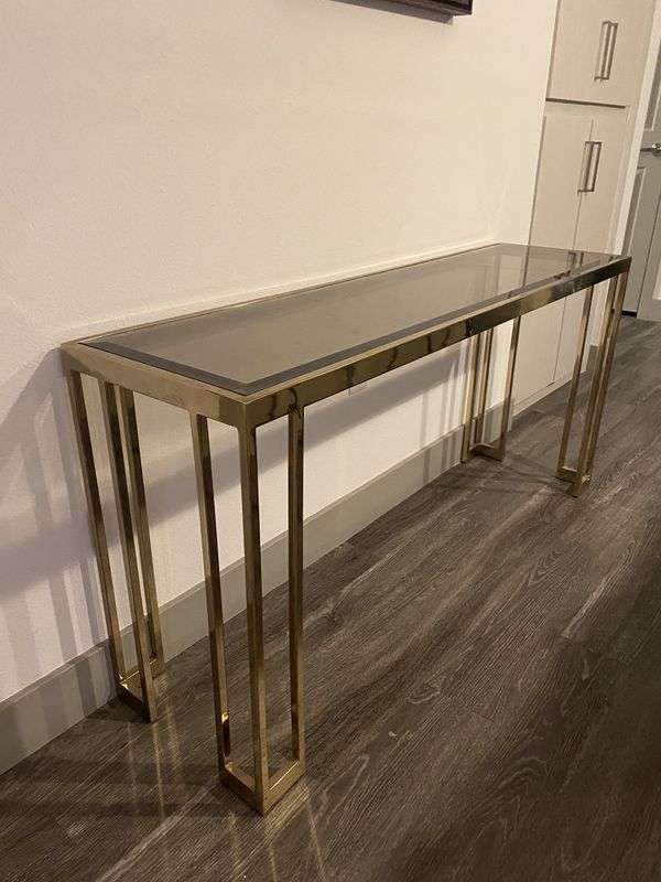 Gold Console Table / Entry Table For Sale In Phoenix, Az With Gold And Mirror Modern Cube Console Tables (View 6 of 20)