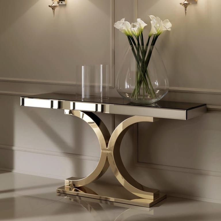 Gold Contemporary Italian Designer Marble Console And For Marble And White Console Tables (Photo 2 of 20)