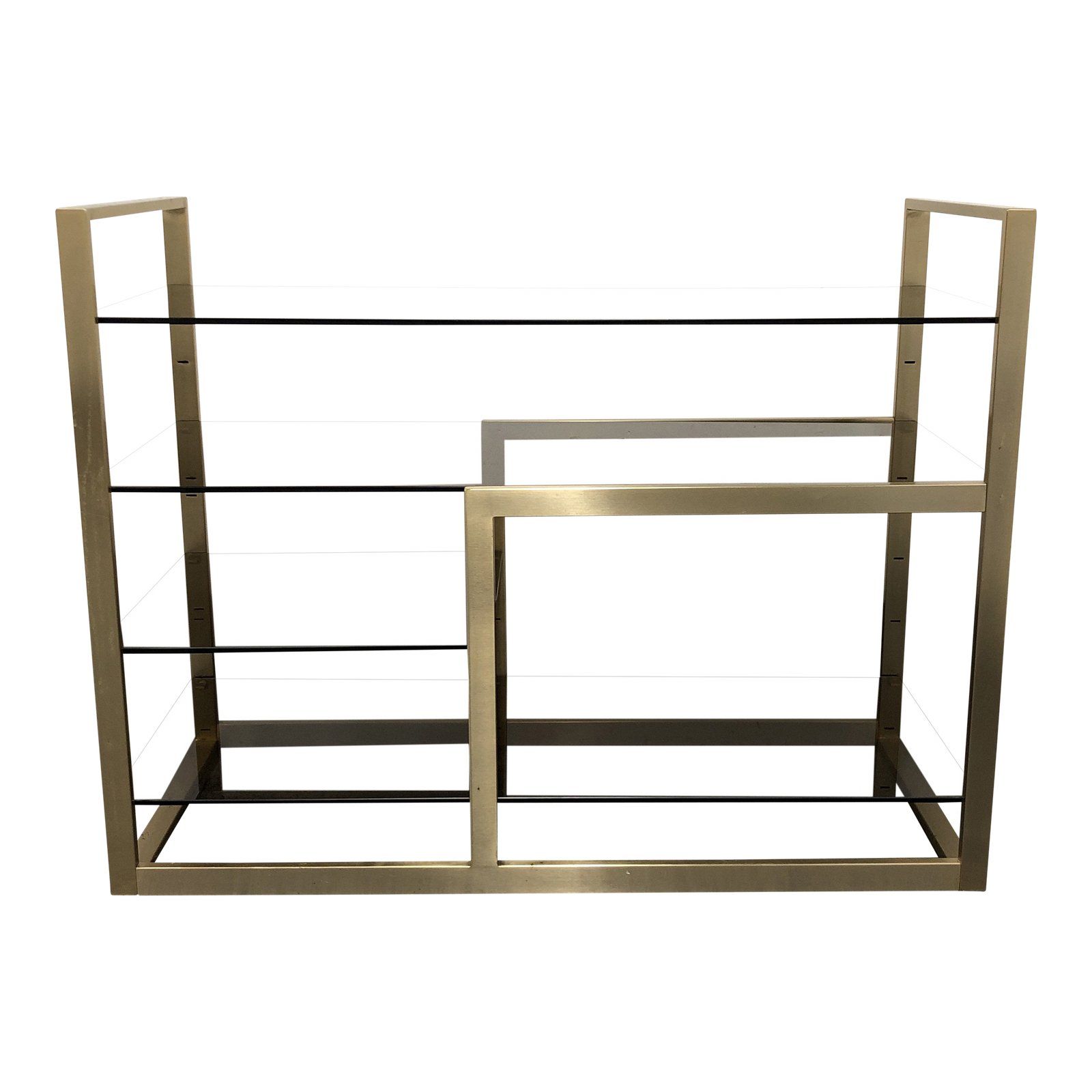 Gold Finish Metal + Smoked Glass Console Table | Design Inside Glass And Gold Console Tables (Photo 12 of 20)