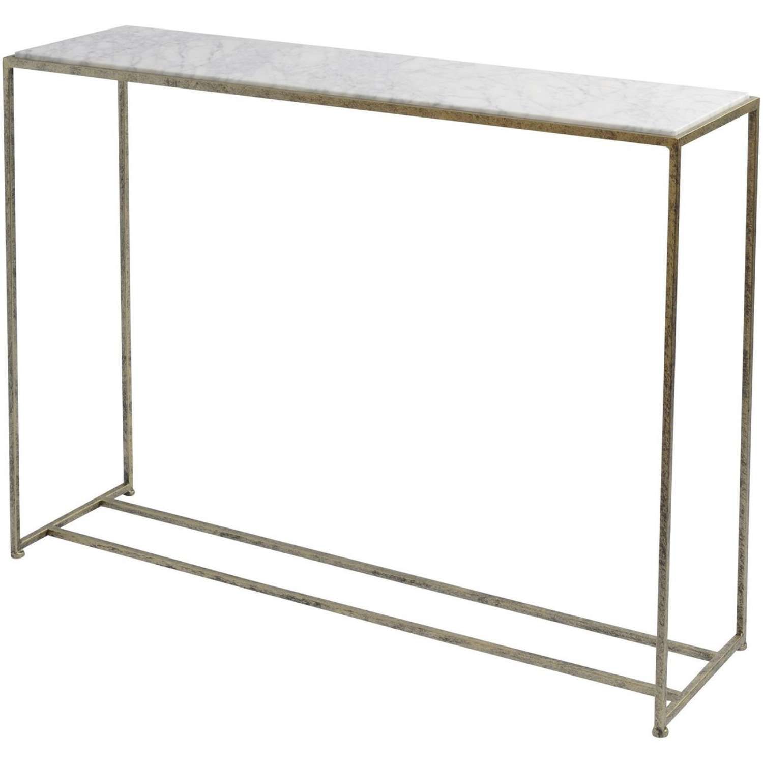 Gold Framed Console Table With White Marble Top Pertaining To White Marble Gold Metal Console Tables (View 10 of 20)