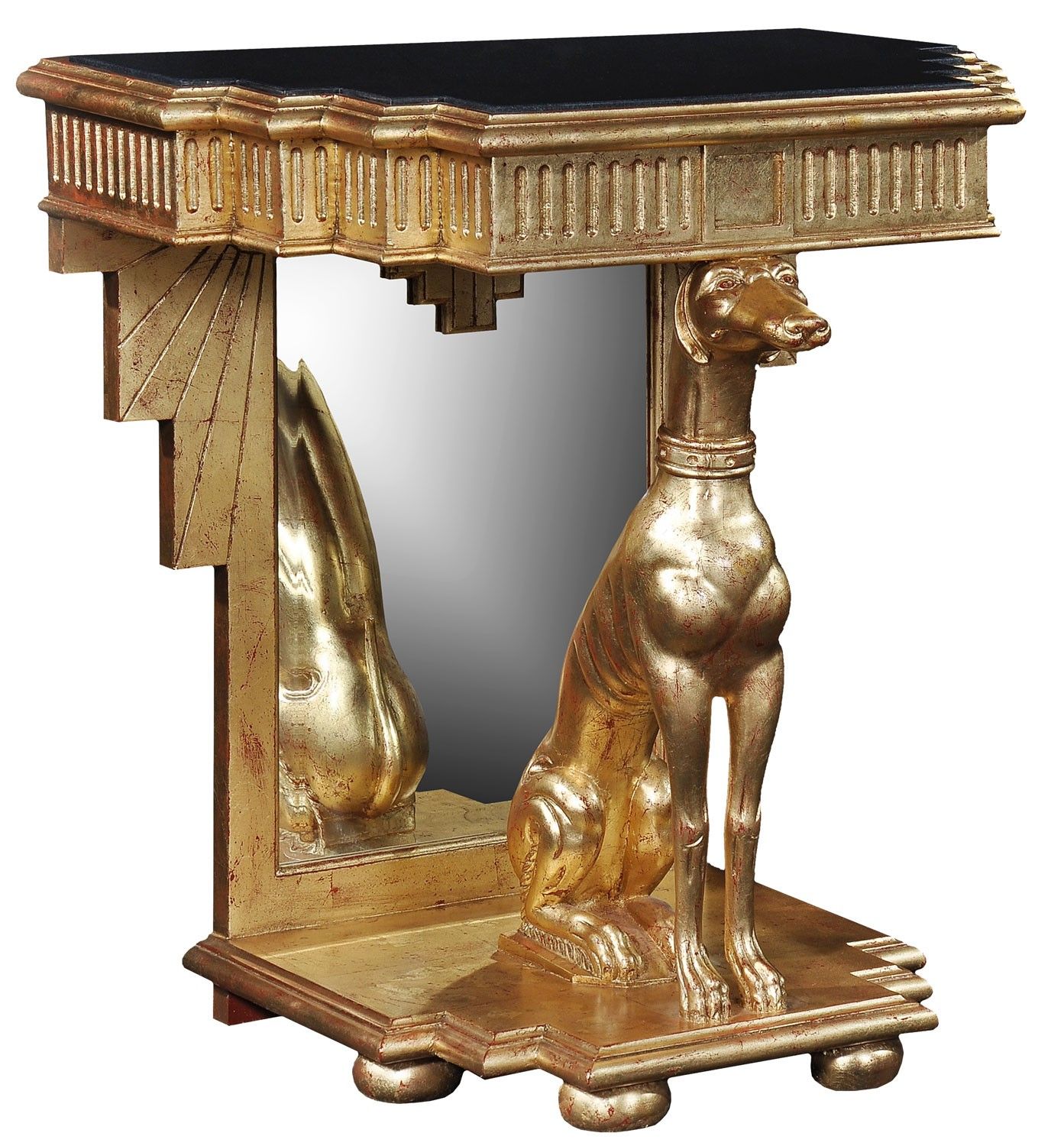Gold Leaf Console Table – Antique Finish, Console / Hall Inside Antique Gold Aluminum Console Tables (View 9 of 20)