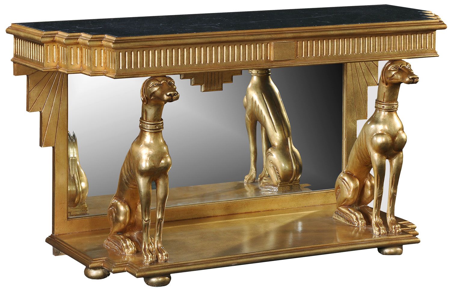 Gold Leaf Console Table – Antique Finish, Console / Hall With Regard To Antique Silver Metal Console Tables (View 10 of 20)