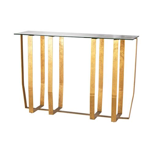 Gold Leaf Console Table | Bellacor Throughout Antiqued Gold Leaf Console Tables (View 2 of 20)