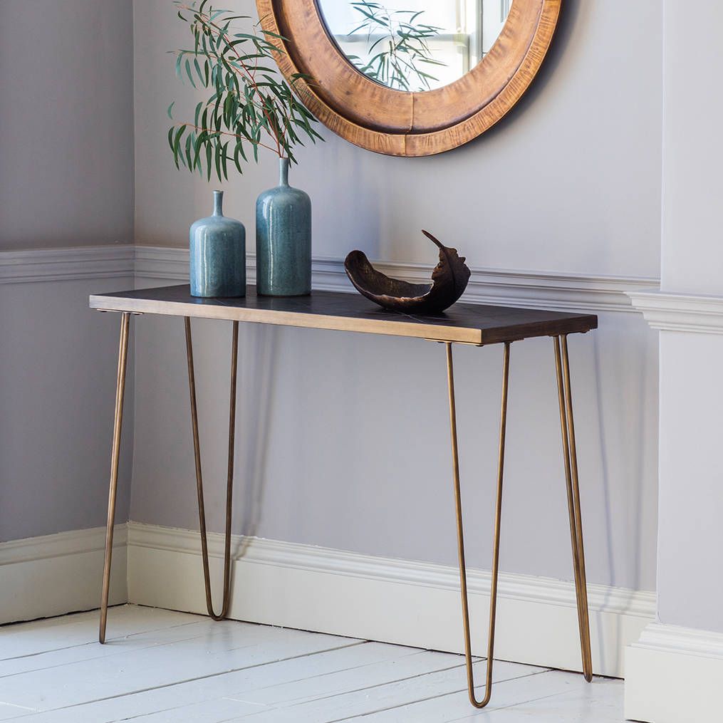 Gold Legged And Tiled Console Tablethe Forest & Co With Metallic Gold Console Tables (View 2 of 20)