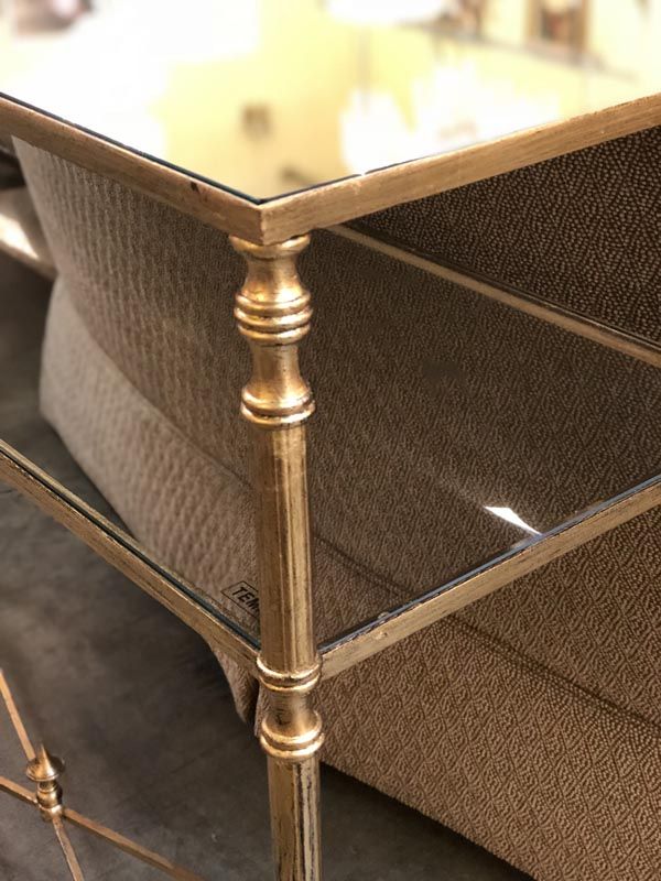 Gold Regency Style Two Tier Console Table – Antique And Throughout Antiqued Gold Rectangular Console Tables (Photo 1 of 20)
