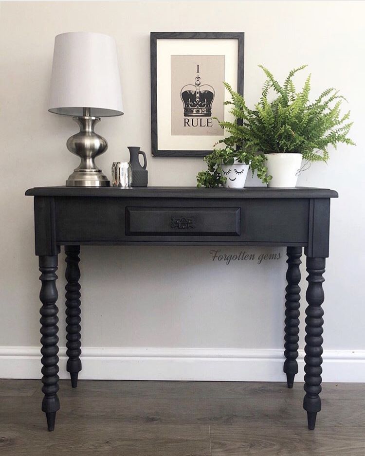 Graphite Slate Grey Console Table | Interieur Within Smoke Gray Wood Console Tables (View 7 of 20)