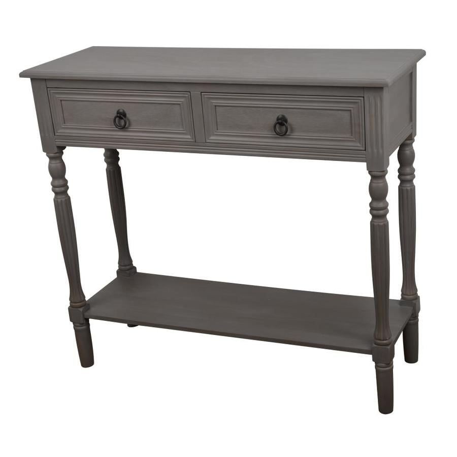 Gray Composite Casual Console Table At Lowes Throughout Gray Wood Black Steel Console Tables (View 17 of 20)