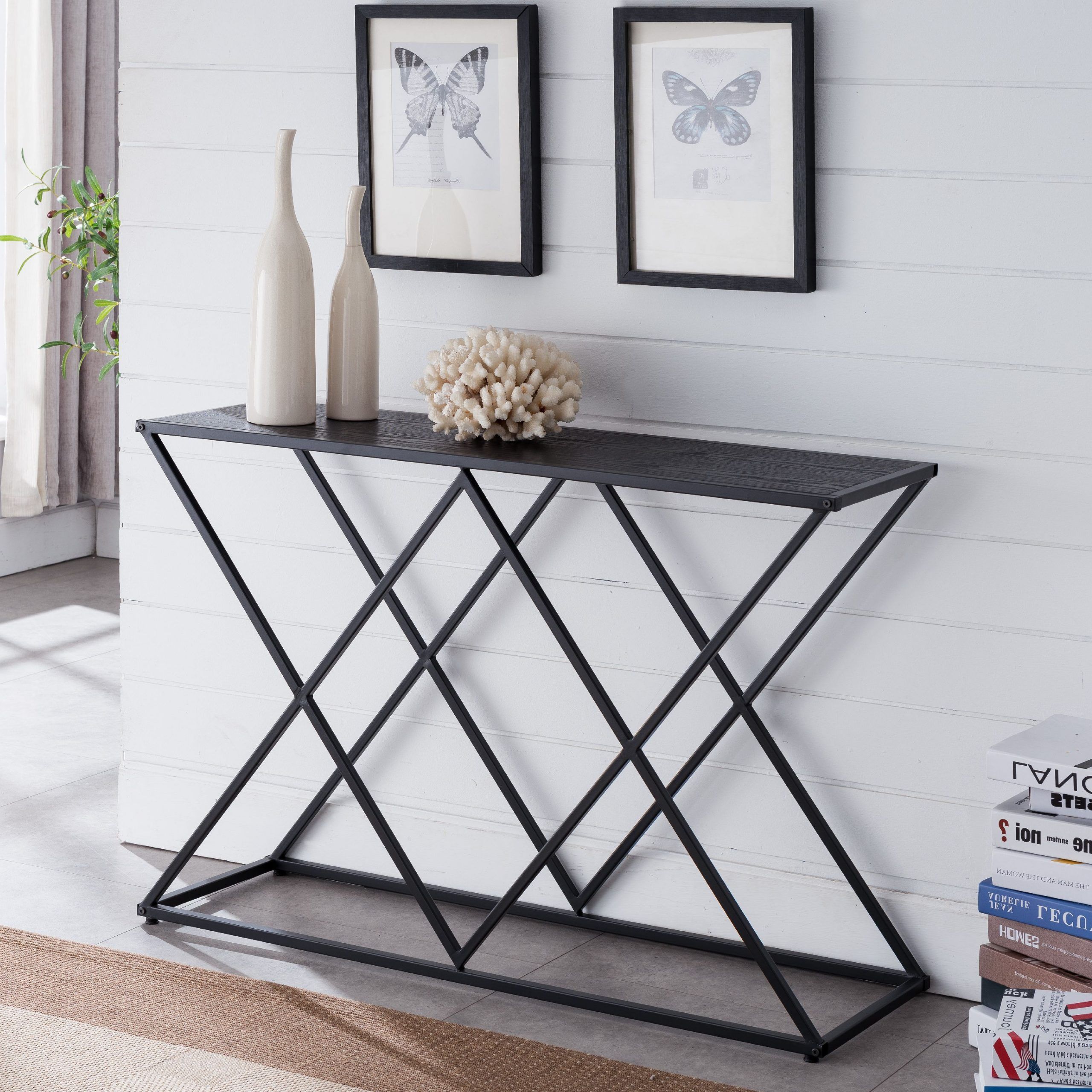 Greta Modern Occasional Entryway Console Sofa Display With Regard To Gray And Black Console Tables (Photo 9 of 20)