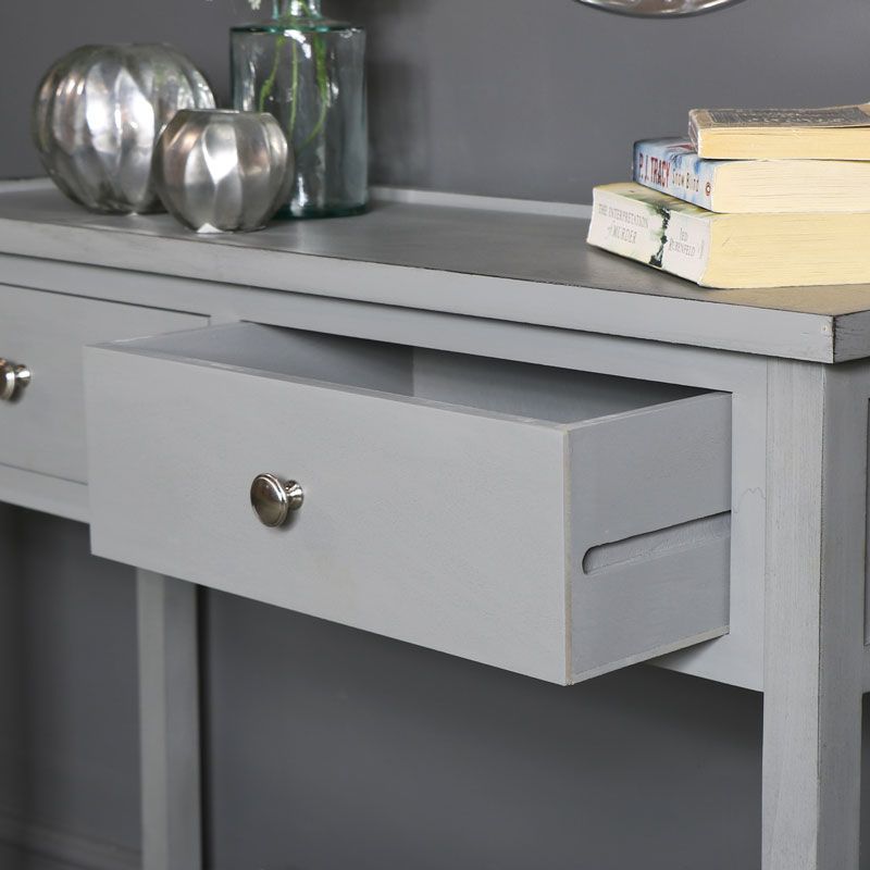 Grey 2 Drawer Console Table Pertaining To 2 Drawer Console Tables (Photo 20 of 20)