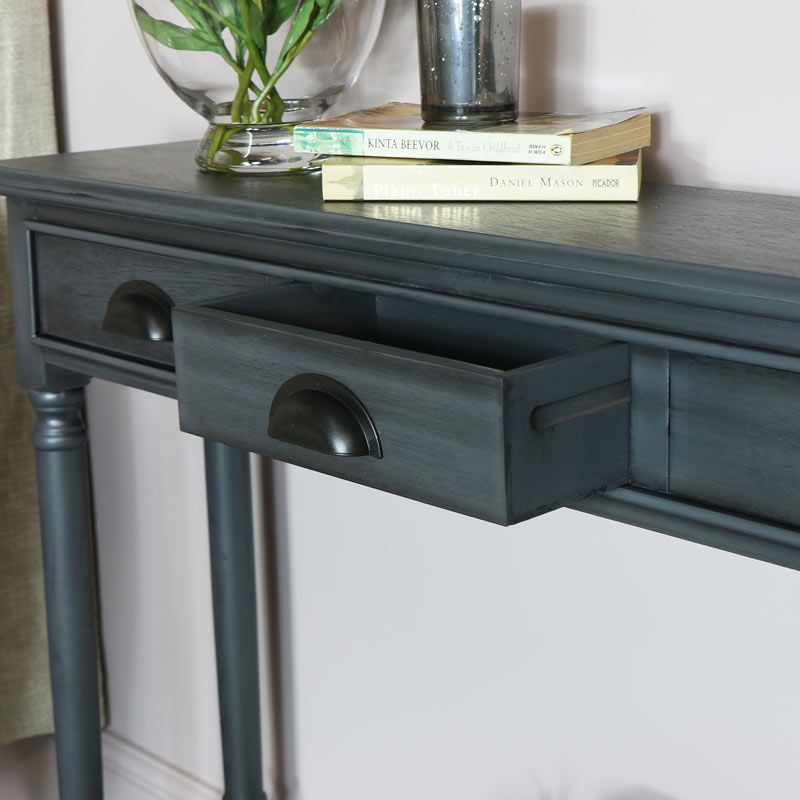 Grey Console Table With Shelf – Lancaster Range Regarding Gray And Black Console Tables (View 7 of 20)