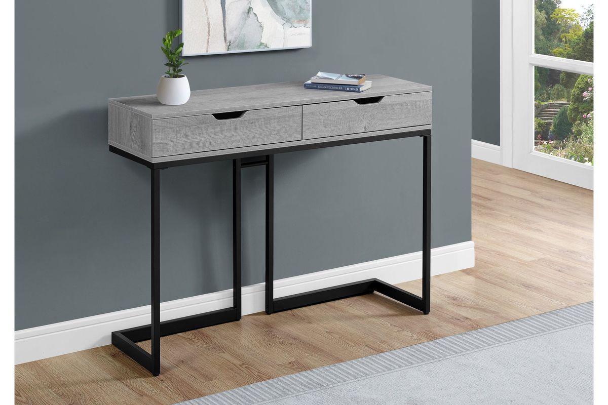Grey Contemporary Hall Console Table With Storagemonarch Pertaining To Modern Console Tables (Photo 13 of 20)