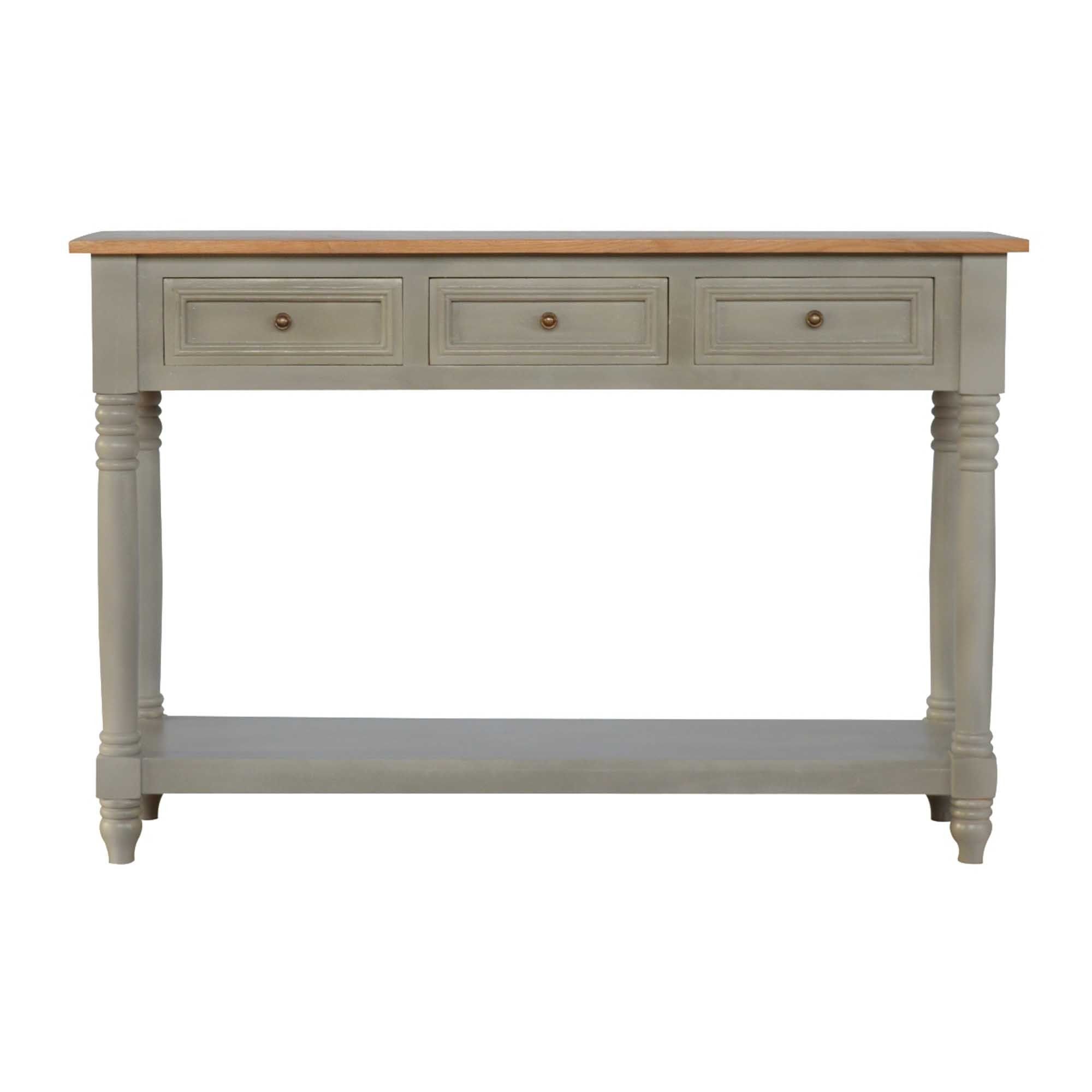 Grey Painted Console Table With Turned Legs | Lounge With Regard To Gray And Gold Console Tables (View 16 of 20)