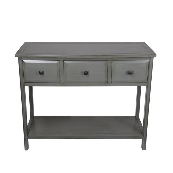 Grey Wash 3 Drawer Console Table – Overstock™ Shopping With Gray Driftwood Storage Console Tables (Photo 16 of 20)