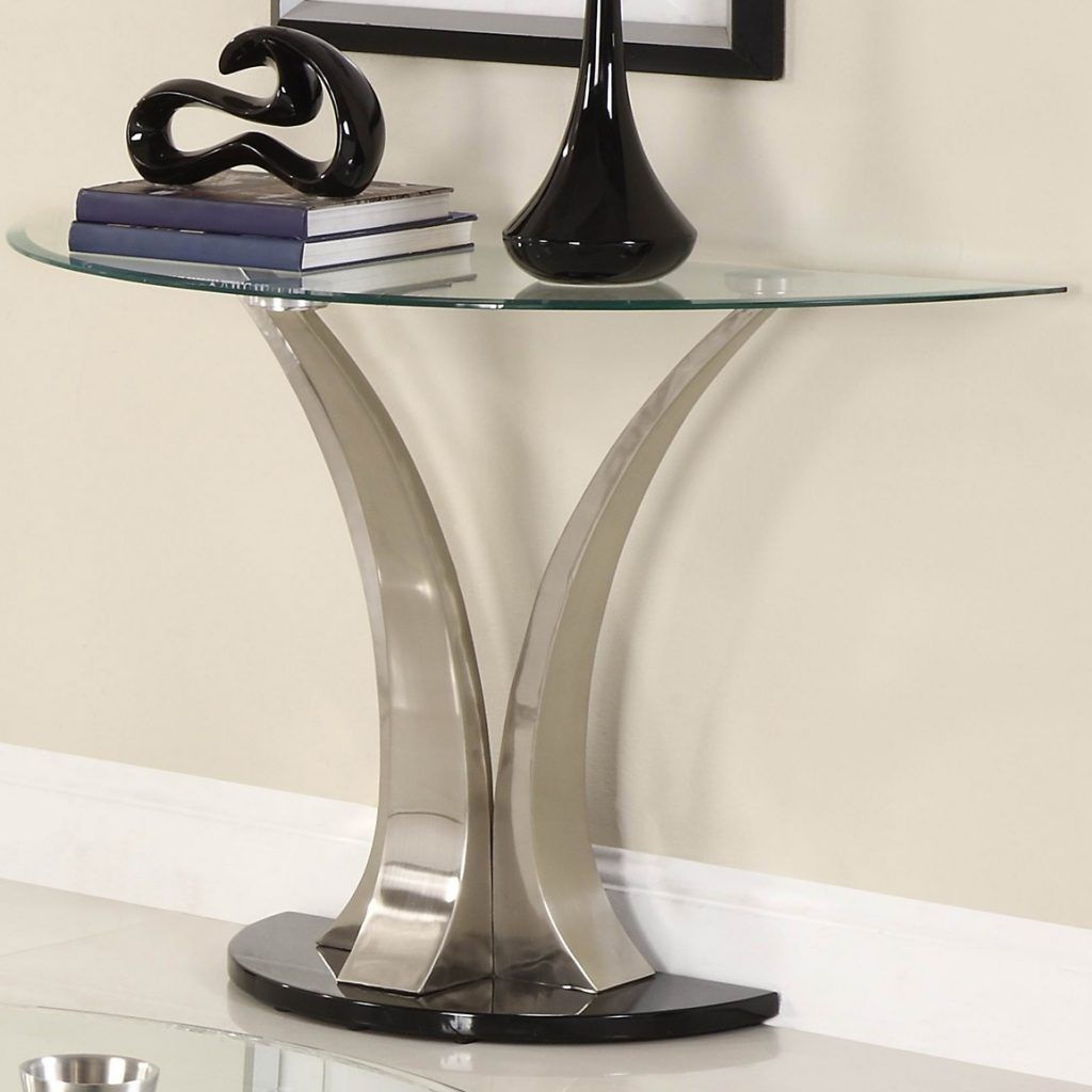 Half Round Glass Sofa Table | Glass Console Table, Modern In Barnside Round Console Tables (Photo 20 of 20)