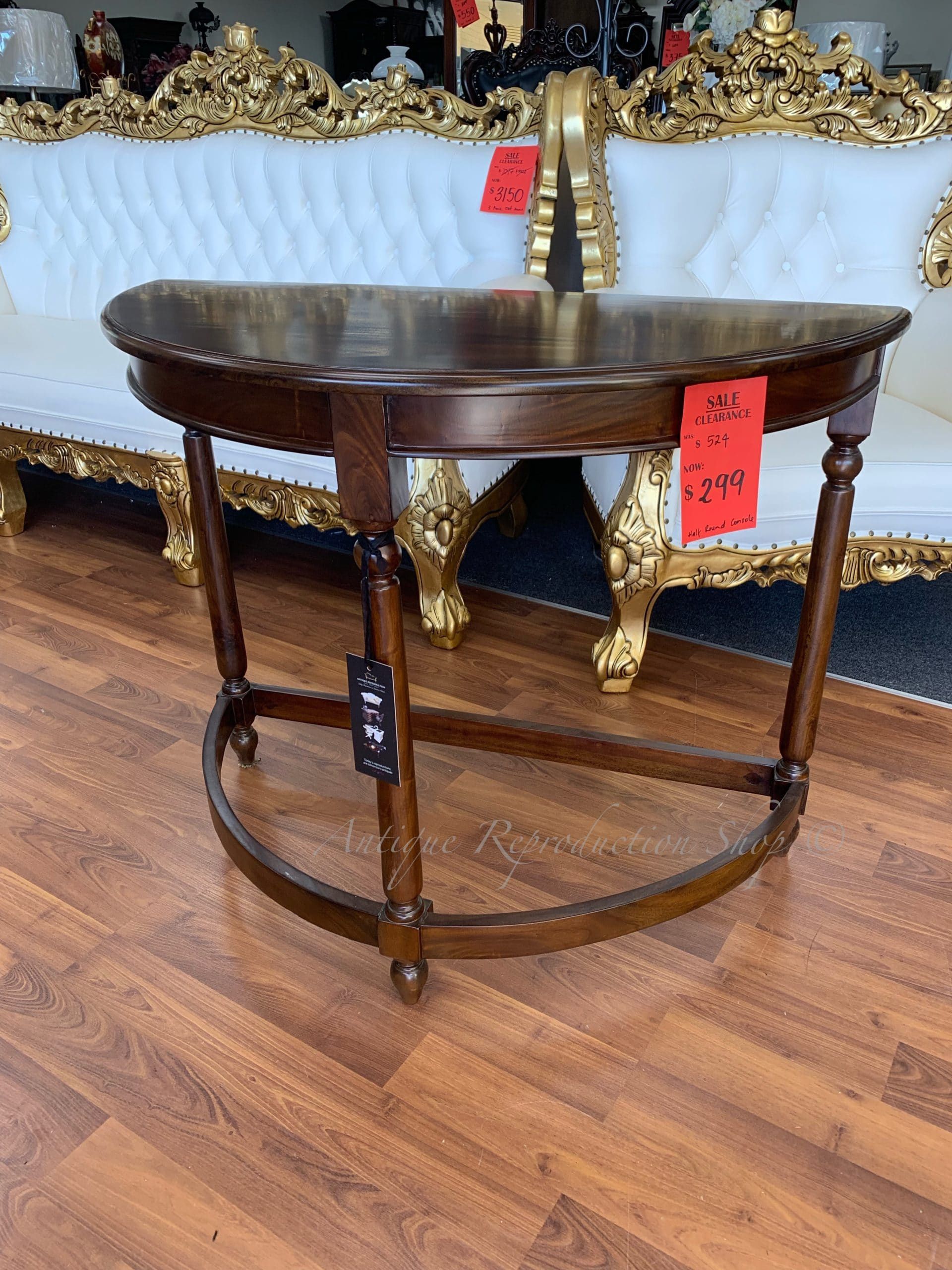 Half Round Hall Console Wall Table Sold Out – Antique In Antique Brass Round Console Tables (View 7 of 20)