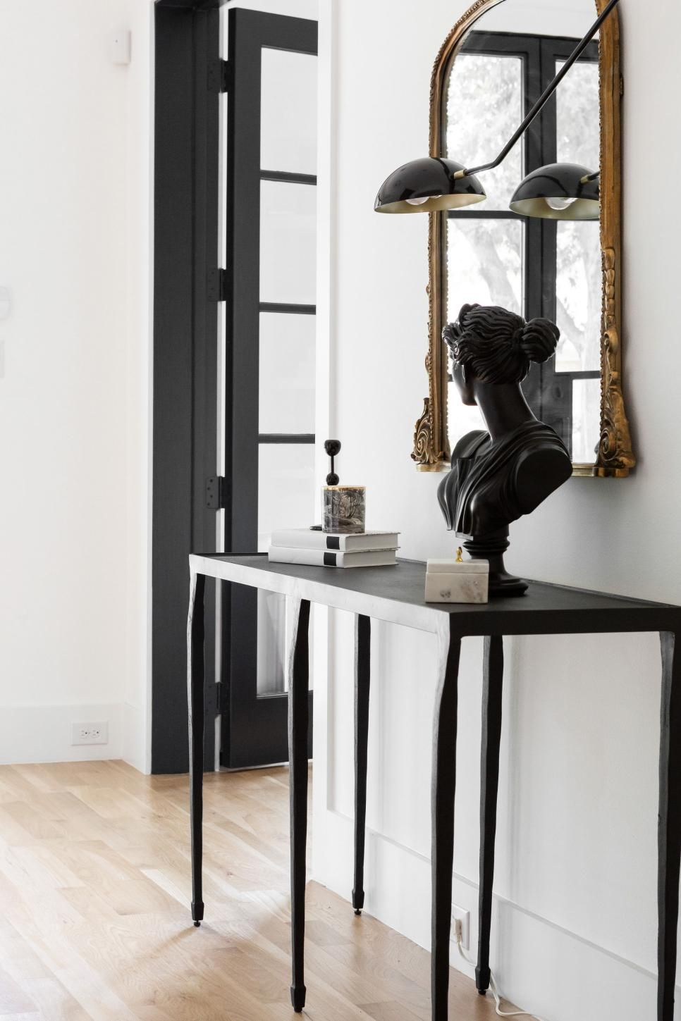 Hall With Black Console Table | Hgtv In Black Console Tables (View 4 of 20)