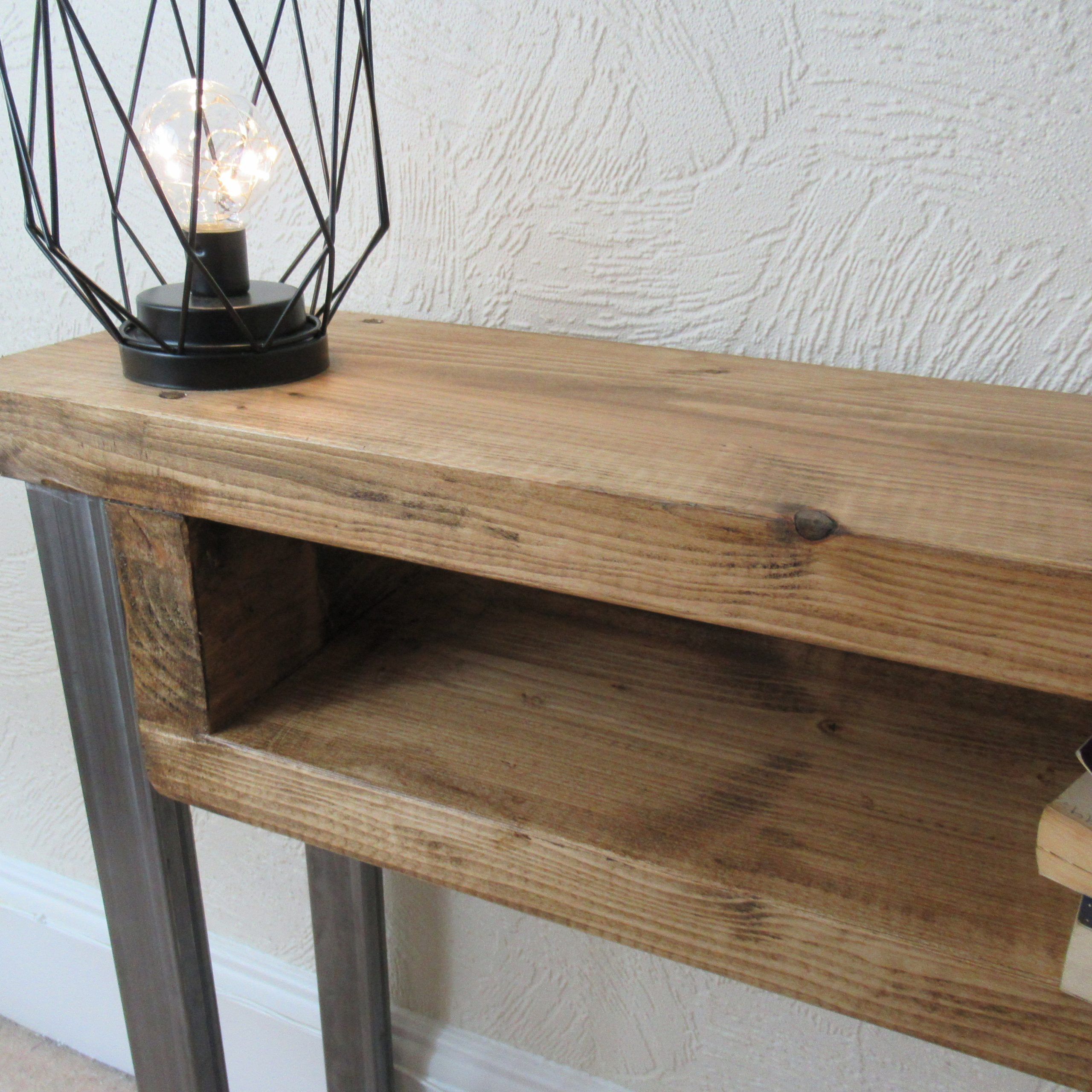 Hallway Console Table Chunky Wood Intended For Wood Console Tables (Photo 14 of 20)