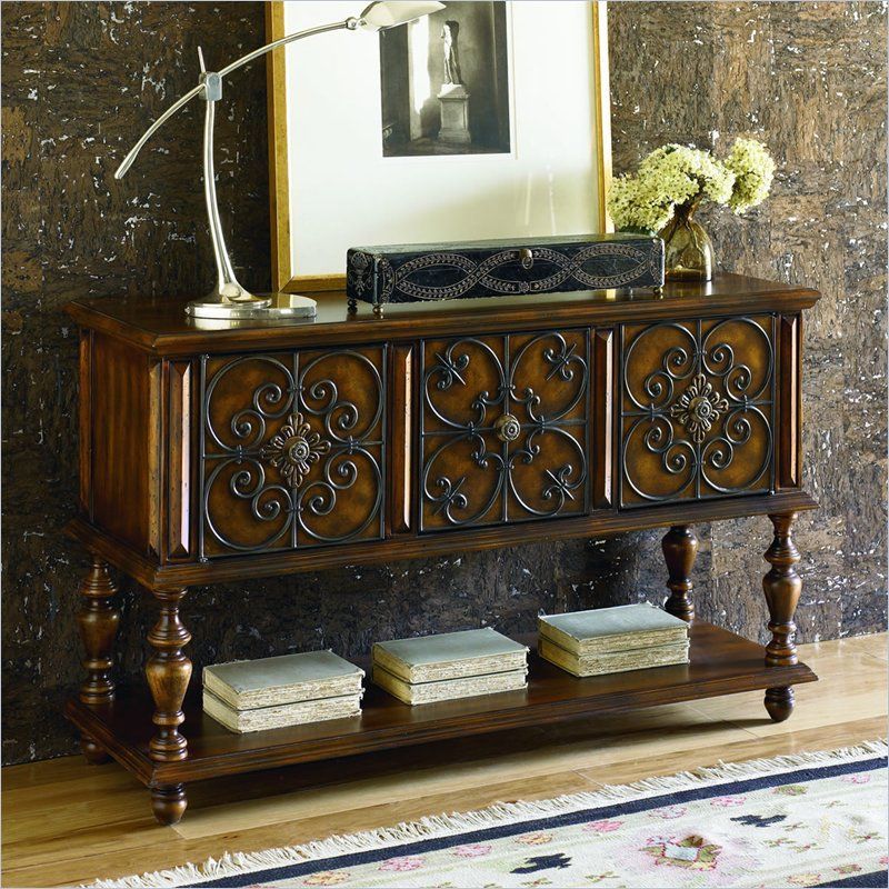 Hammary Hidden Treasures Console Table In Warm Medium Intended For Warm Pecan Console Tables (View 16 of 20)