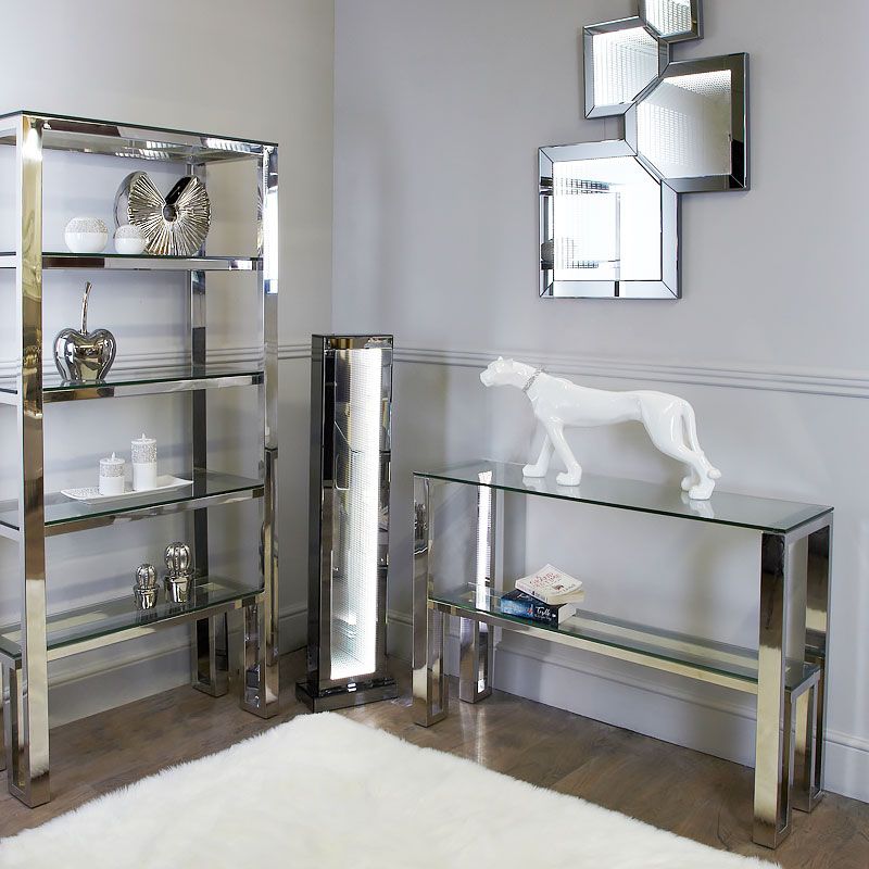 Harvey Chrome And Glass Console Table Dressing Table For Glass And Chrome Console Tables (View 7 of 20)