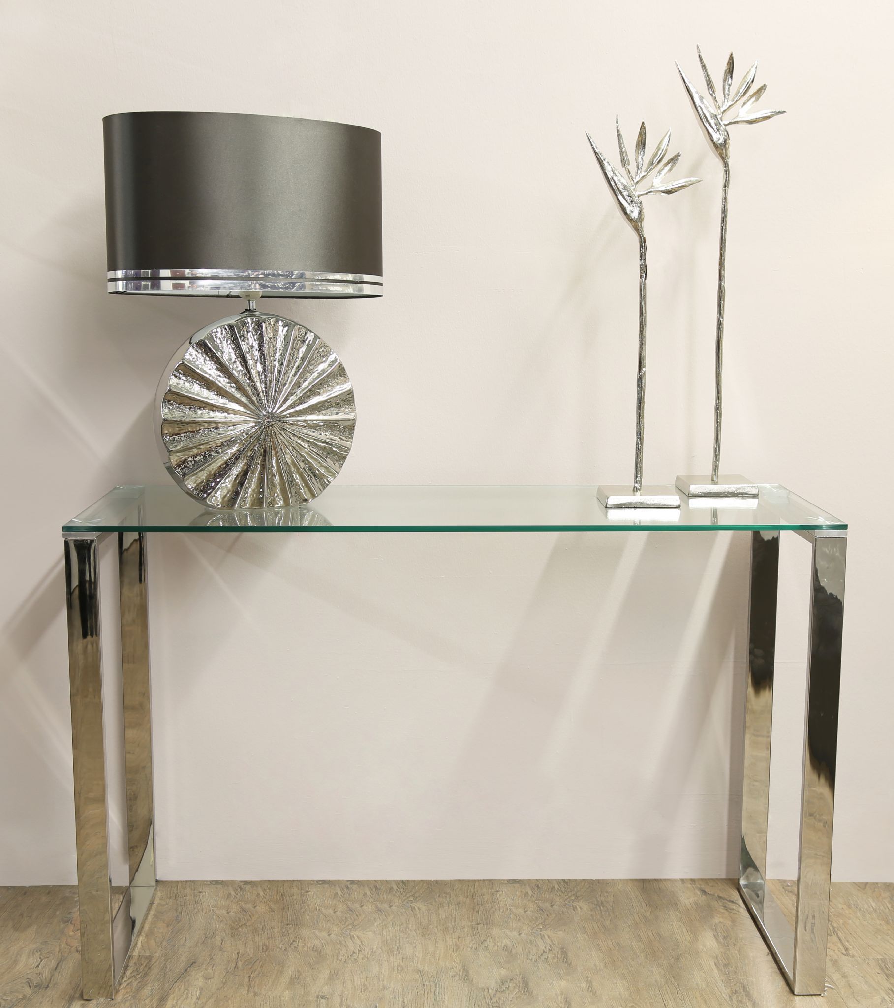 Henry Console Table Stainless Steel & Glass Within Stainless Steel Console Tables (View 6 of 20)
