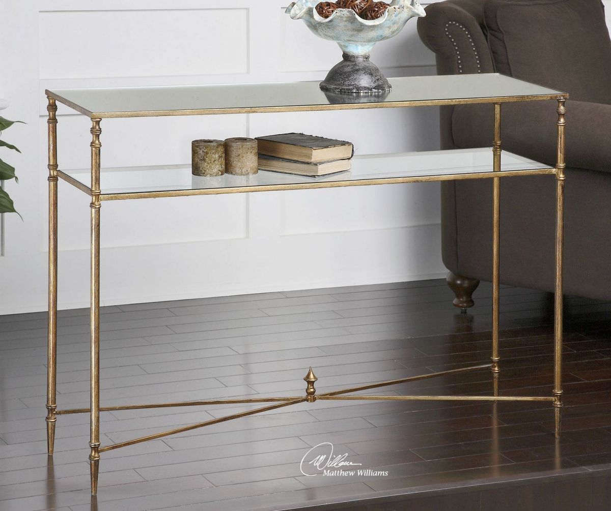 Henzler Mirrored Glass Console Table Inside Glass And Pewter Console Tables (Photo 3 of 20)