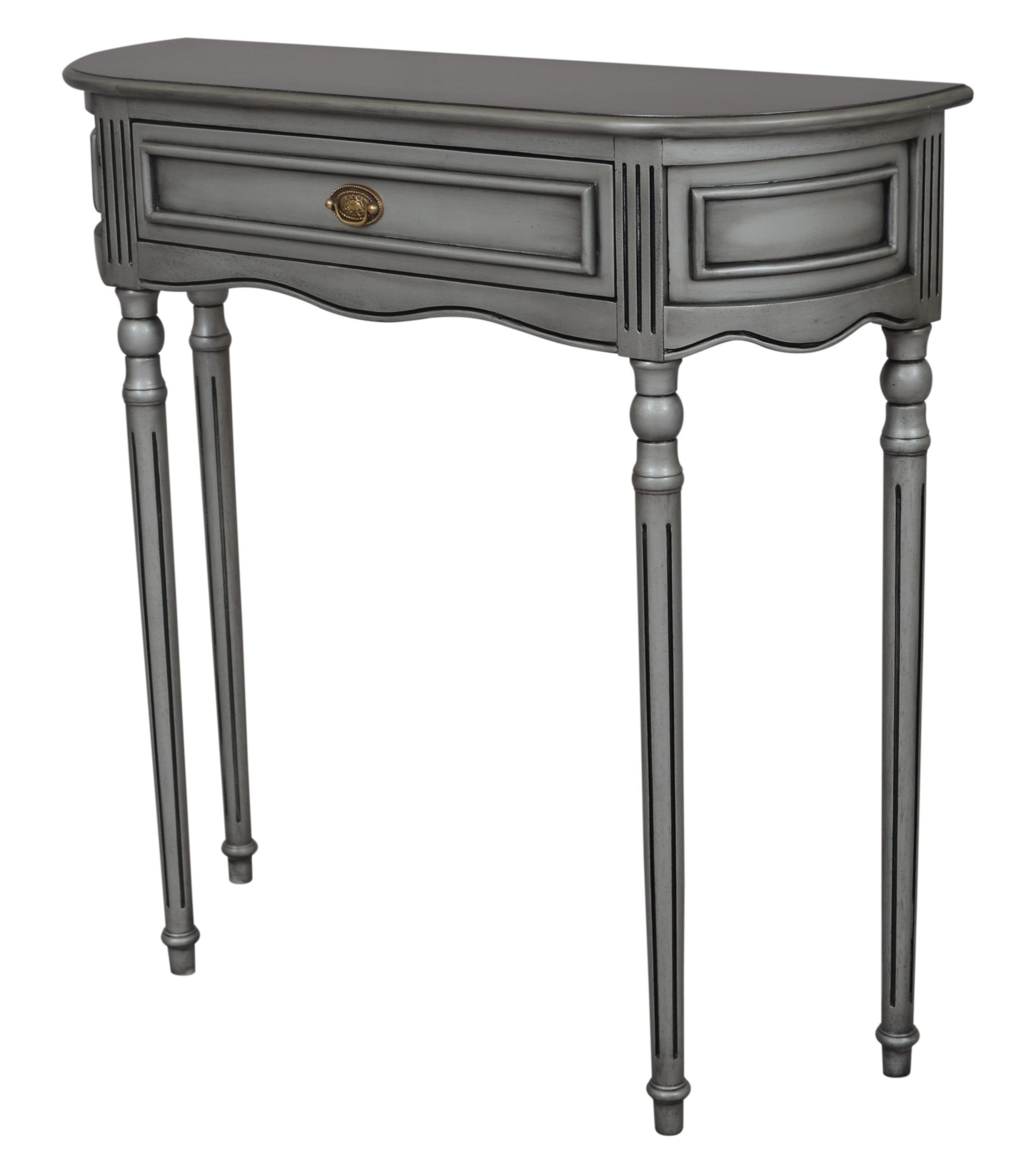 Heritage 1 Drawer Console Table – Silver – Kelston House Pertaining To Silver Mirror And Chrome Console Tables (Photo 16 of 20)