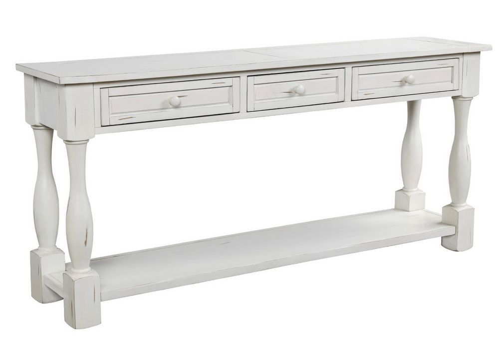 Hestia Antique White Wood 3 Drawer Console Tablecliocasa With Regard To White Geometric Console Tables (View 18 of 20)