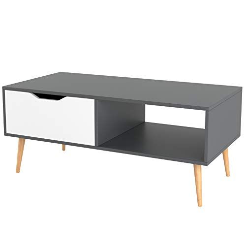 Homfa Coffee Tables For Living Room Tv Stand, Wooden Throughout Espresso Wood Storage Console Tables (View 17 of 20)