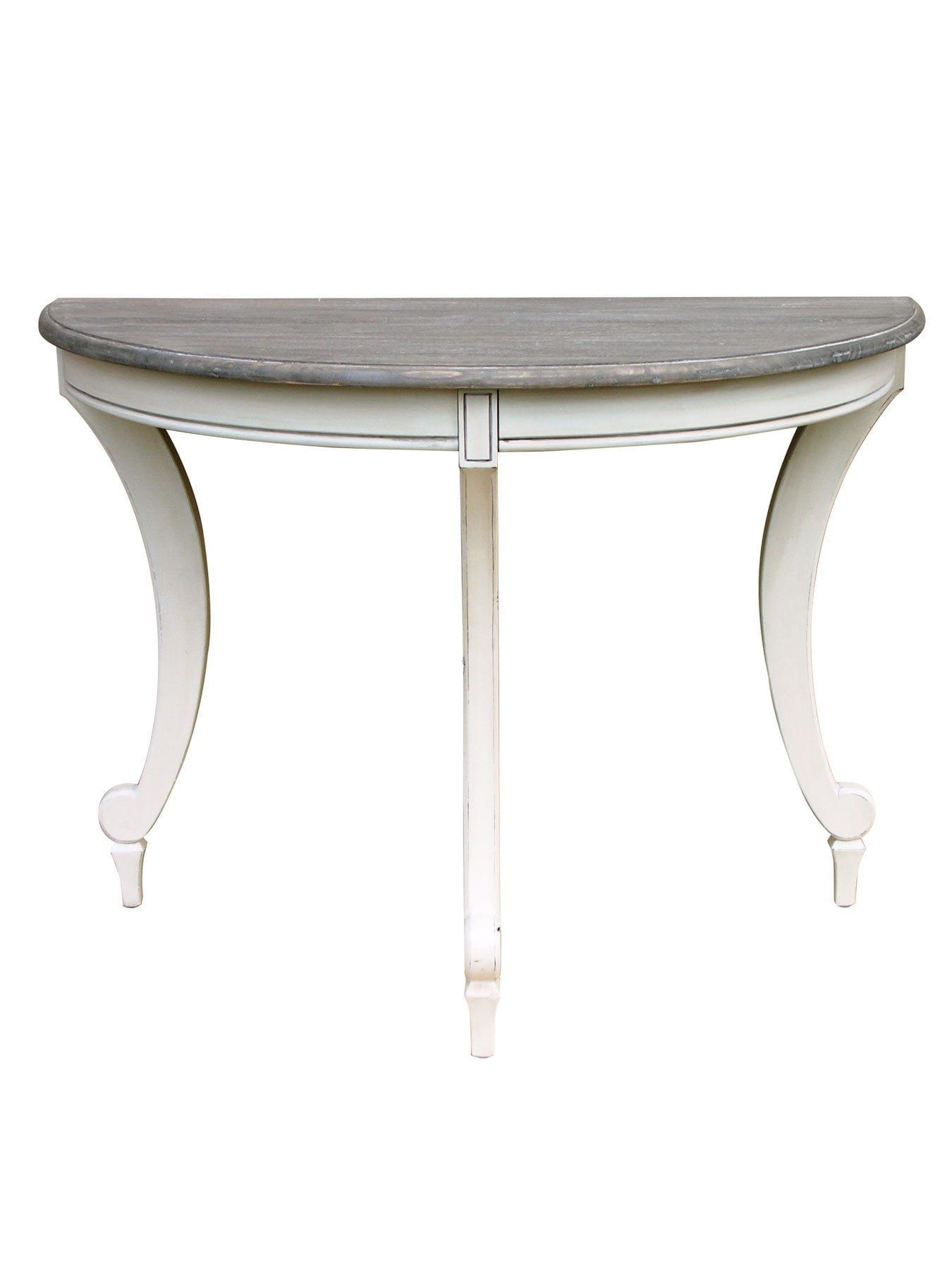 Honorine Demilune Console Table | Cottage Home® With Oceanside White Washed Console Tables (Photo 6 of 20)