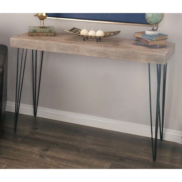 Industrial Arts Metal And Wood Console Table, Rectangular Throughout Large Modern Console Tables (View 12 of 20)