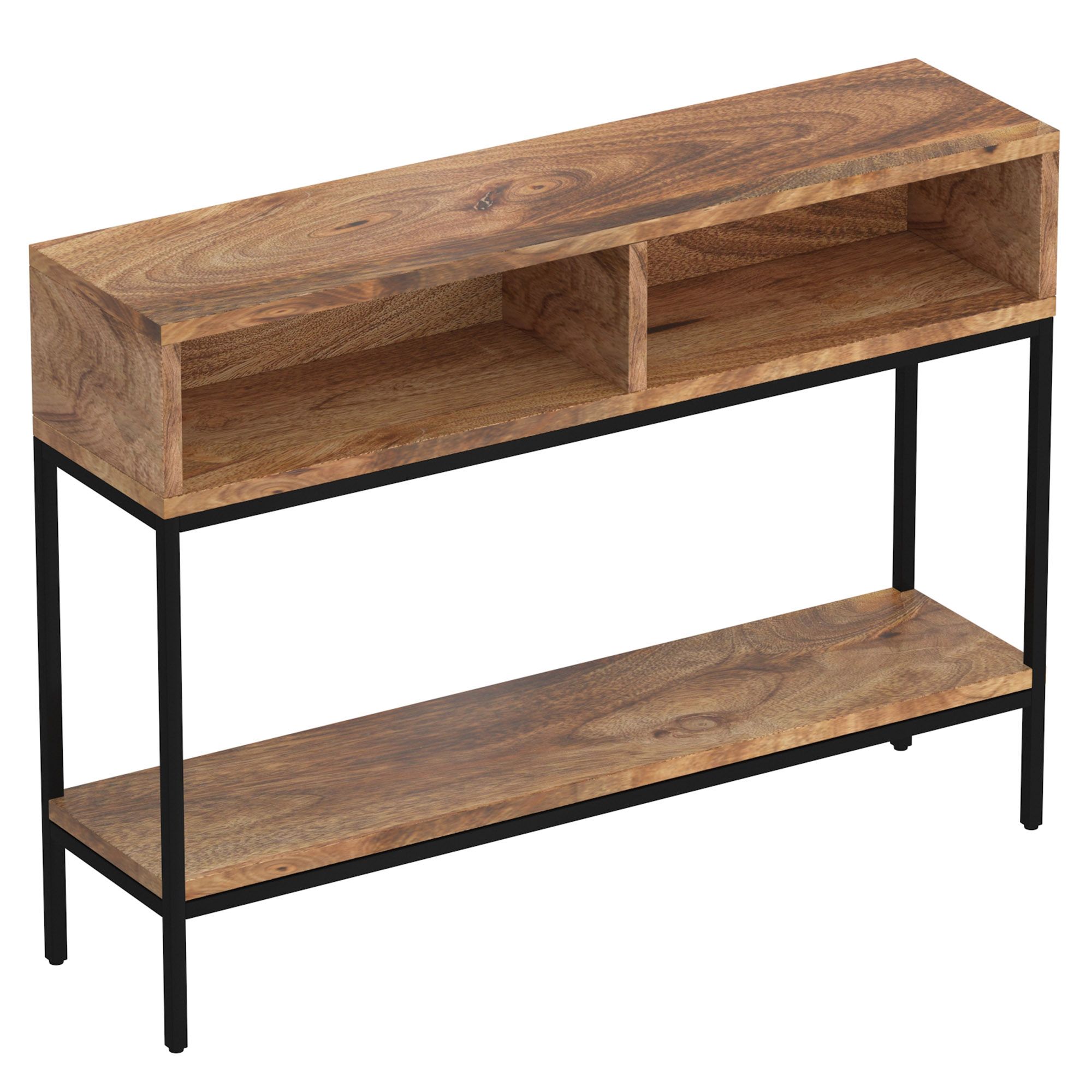 Industrial Chic Solid Wood & Wrought Iron Console Table Regarding Wrought Iron Console Tables (Photo 11 of 20)