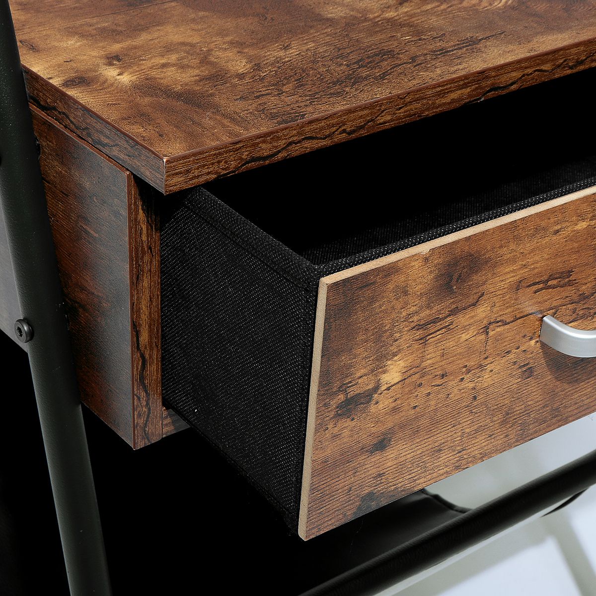 Industrial Coffee End Table Sofa Side Table Mini Furniture With Espresso Wood Storage Console Tables (Photo 1 of 20)