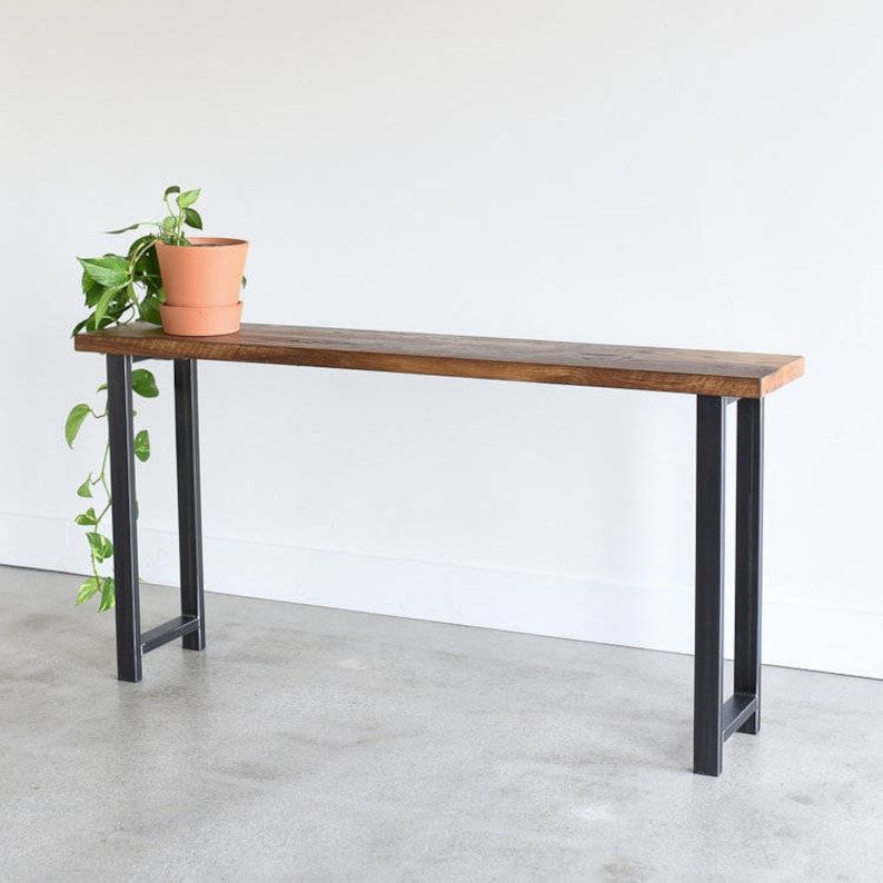 Industrial Console Table / Reclaimed Wood Entryway Table For Reclaimed Wood Console Tables (View 14 of 20)