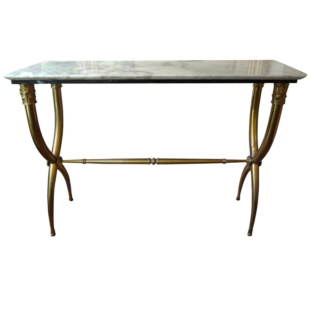 Italian Gio Ponti Style Brass Or Bronze Console Table At With Regard To Bronze Metal Rectangular Console Tables (Photo 4 of 20)