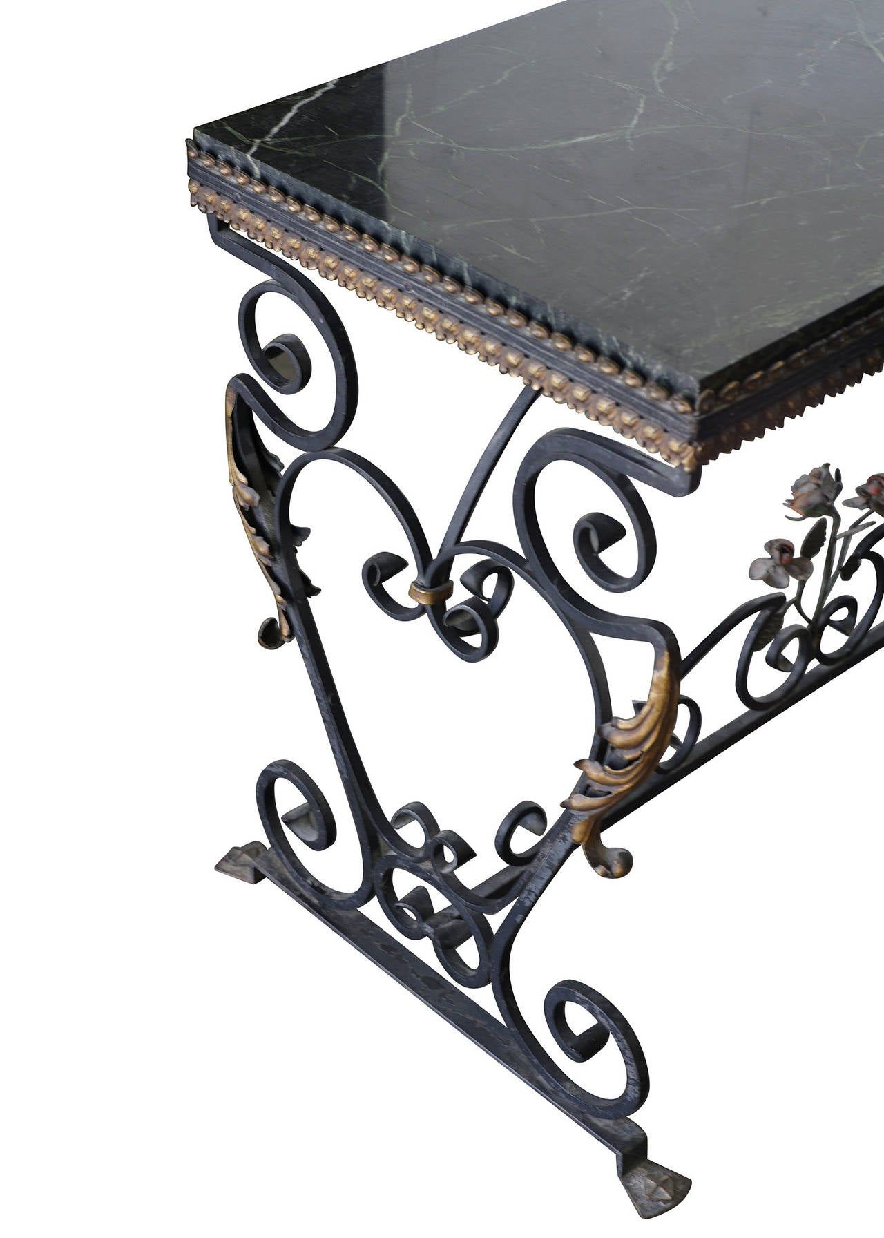 Italian Wrought Iron Console Table With St Laurent Marble Inside Wrought Iron Console Tables (Photo 6 of 20)