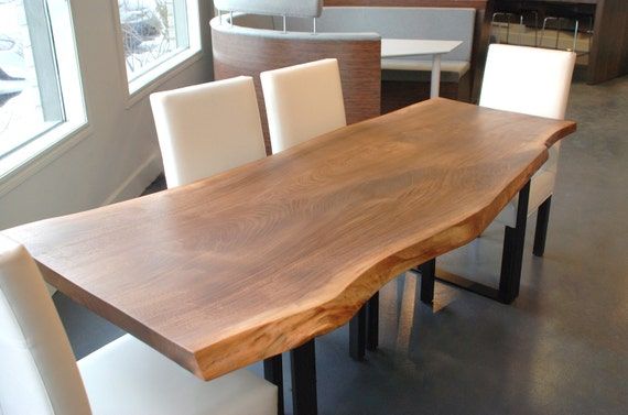 Items Similar To Live Edge Black Walnut Dining Table On Etsy With Natural And Black Console Tables (Photo 13 of 20)