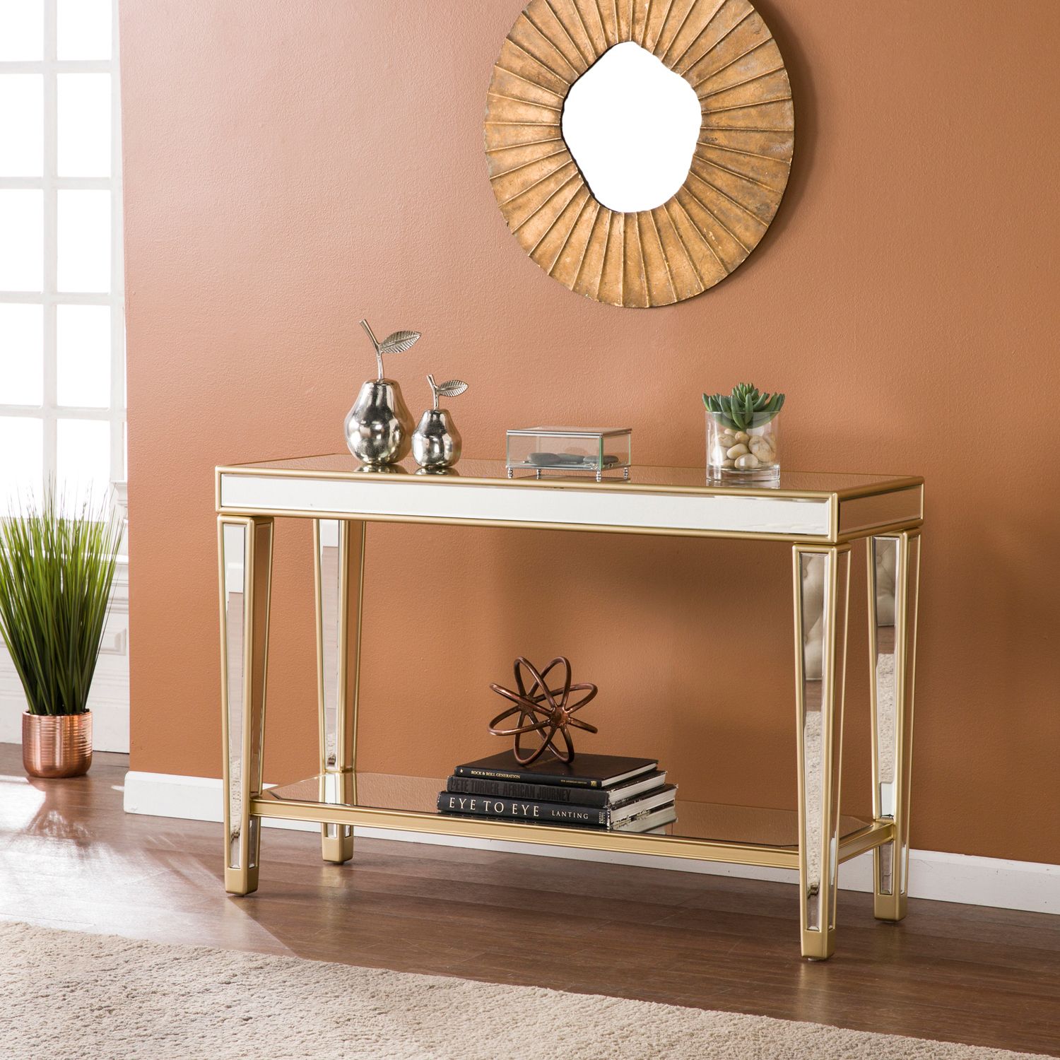 Jackson Champagne Mirrored Console Table – Pier1 Pertaining To Mirrored Console Tables (View 3 of 20)