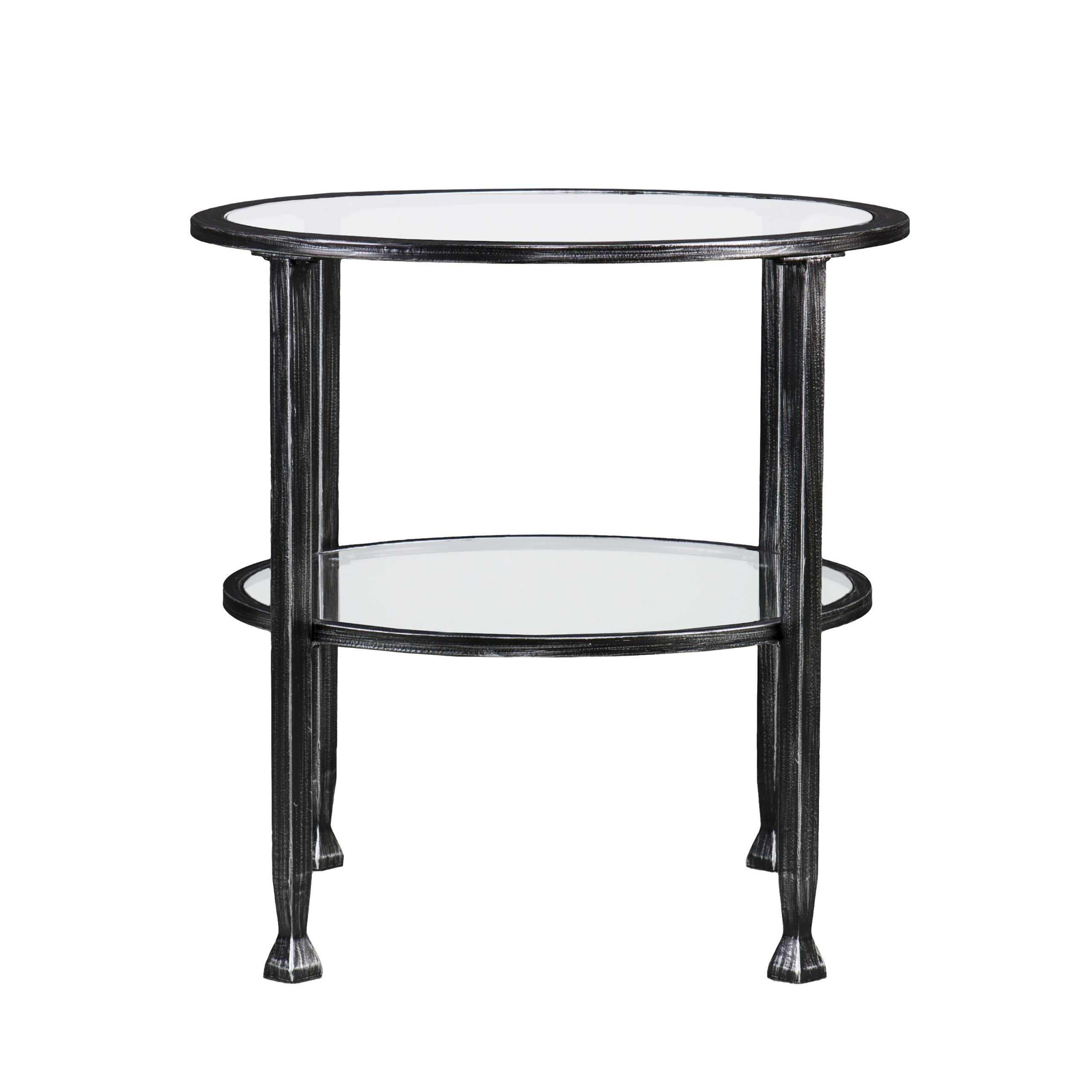 Jaymes Metal/glass Round End Table – Black – Walmart In Black Round Glass Top Console Tables (View 12 of 20)