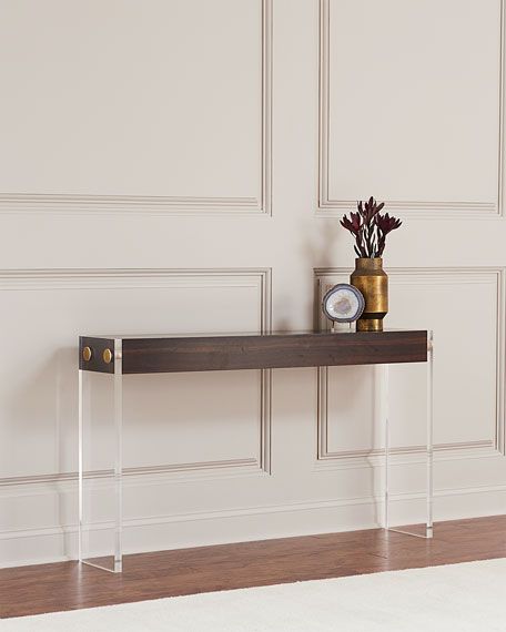 John Richard Collection Aristar Acrylic And Wood Console Table Pertaining To Gold And Clear Acrylic Console Tables (Photo 11 of 20)